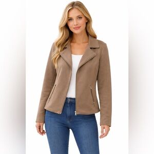 Maurice Faux Suede Coat | Size M | Taupe